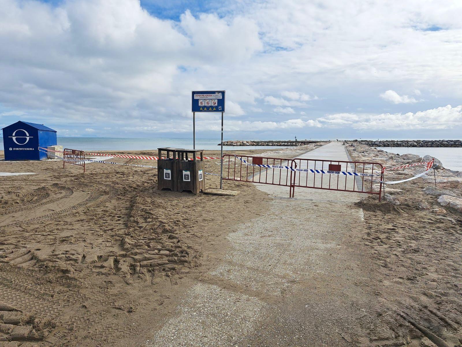 El acceso al espig%C3%B3n de la playa San Francisco ha estado cerrado al p%C3%BAblico