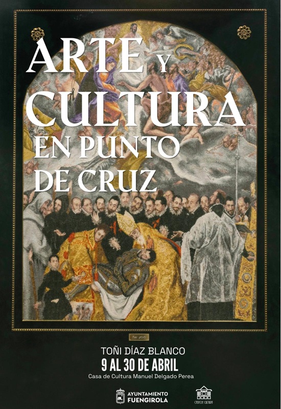 Cartel exposici%C3%B3n Arte y cultura en punto de cruz